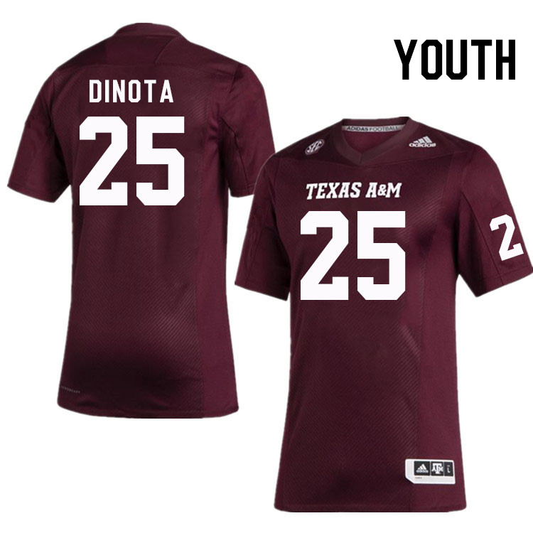 Youth #25 Anthony DiNota Texas A&M Aggies College Football Jerseys Stitched Sale-Maroon
